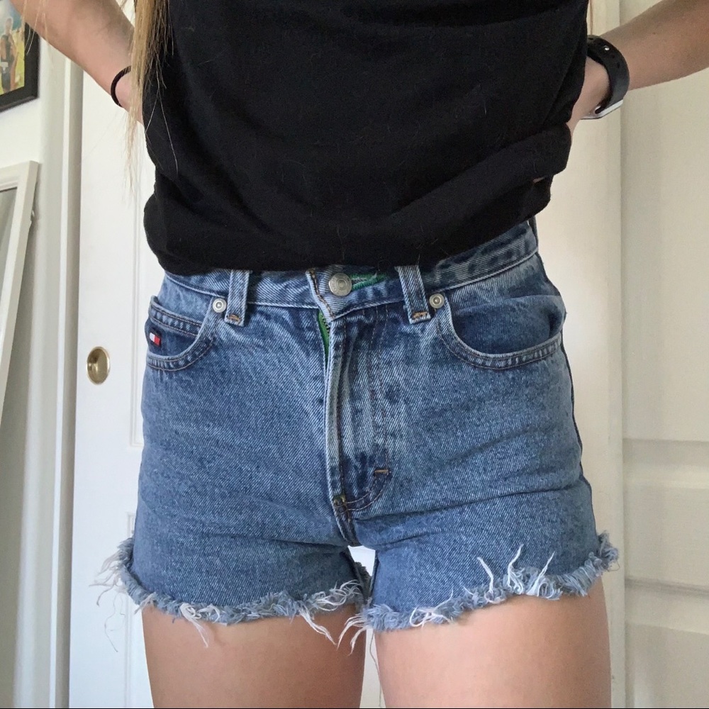 vintage tommy hilfiger distressed shorts